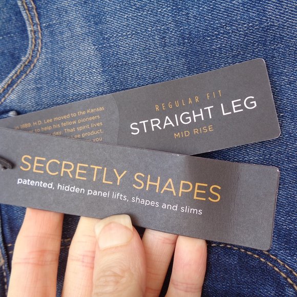 Lee secretly shapes straight leg mid rise jean regular fit size 10 short - Picture 4 of 13